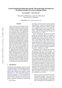 Local Normalization Distortion and the Thermodynamic Formalism of Decoding Strategies for Large Language Models