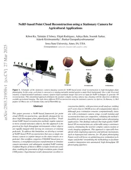 SC-NeRF: NeRF-based Point Cloud Reconstruction using a Stationary Camera for Agricultural Applications