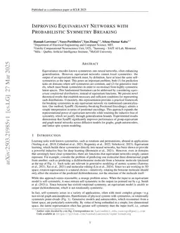 Improving Equivariant Networks with Probabilistic Symmetry Breaking
