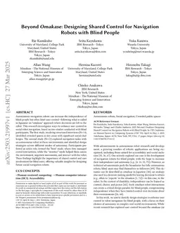 Beyond Omakase: Designing Shared Control for Navigation Robots with Blind People