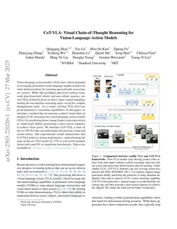CoT-VLA: Visual Chain-of-Thought Reasoning for Vision-Language-Action Models