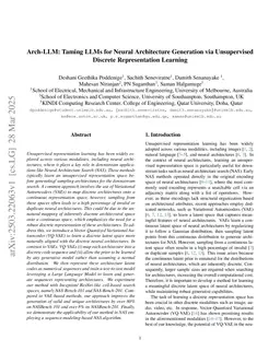 Arch-LLM: Taming LLMs for Neural Architecture Generation via Unsupervised Discrete Representation Learning