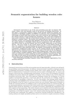 Semantic segmentation for building houses from wooden cubes