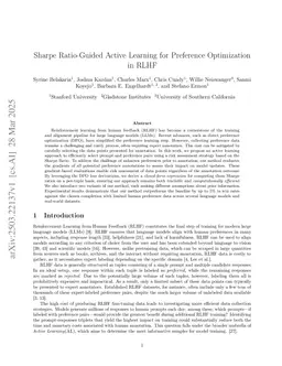 Sharpe Ratio-Guided Active Learning for Preference Optimization in RLHF