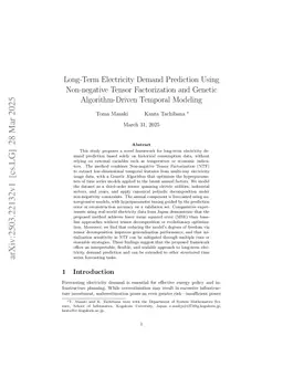 Long-Term Electricity Demand Prediction Using Non-negative Tensor Factorization and Genetic Algorithm-Driven Temporal Modeling