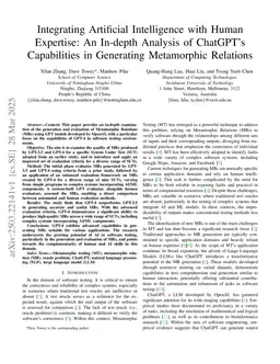 Integrating Artificial Intelligence with Human Expertise: An In-depth Analysis of ChatGPT's Capabilities in Generating Metamorphic Relations