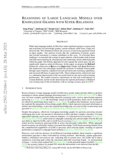 Reasoning of Large Language Models over Knowledge Graphs with Super-Relations