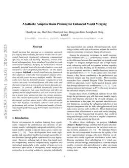 AdaRank: Adaptive Rank Pruning for Enhanced Model Merging