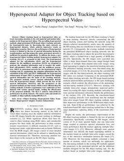 Hyperspectral Adapter for Object Tracking based on Hyperspectral Video
