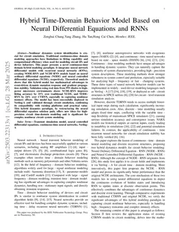 Hybrid Time-Domain Behavior Model Based on Neural Differential Equations and RNNs