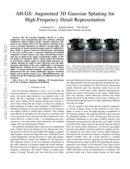 AH-GS: Augmented 3D Gaussian Splatting for High-Frequency Detail Representation