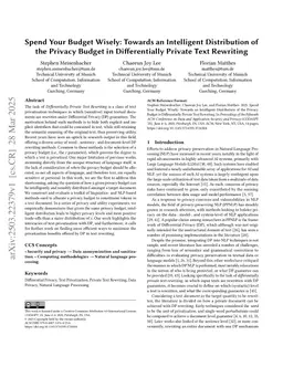 Spend Your Budget Wisely: Towards an Intelligent Distribution of the Privacy Budget in Differentially Private Text Rewriting