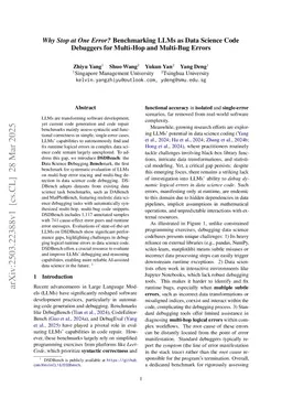 Why Stop at One Error? Benchmarking LLMs as Data Science Code Debuggers for Multi-Hop and Multi-Bug Errors