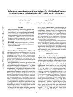 Robustness quantification: a new method for assessing the reliability of the predictions of a classifier