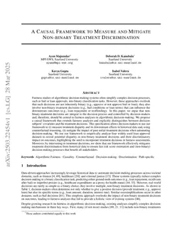 A Causal Framework to Measure and Mitigate Non-binary Treatment Discrimination