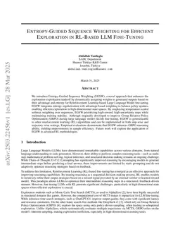 Entropy-guided sequence weighting for efficient exploration in RL-based LLM fine-tuning