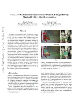 SemAlign3D: Semantic Correspondence between RGB-Images through Aligning 3D Object-Class Representations