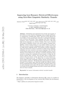 Improving Low-Resource Retrieval Effectiveness using Zero-Shot Linguistic Similarity Transfer