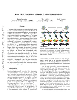 LIM: Large Interpolator Model for Dynamic Reconstruction