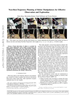 Next-Best-Trajectory Planning of Robot Manipulators for Effective Observation and Exploration