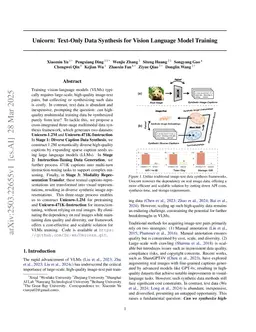 Unicorn: Text-Only Data Synthesis for Vision Language Model Training