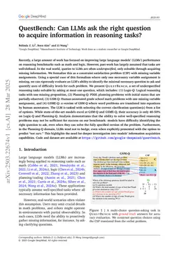QuestBench: Can LLMs ask the right question to acquire information in reasoning tasks?