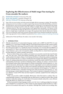 Exploring the Effectiveness of Multi-stage Fine-tuning for Cross-encoder Re-rankers