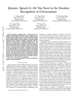 Qieemo: Speech Is All You Need in the Emotion Recognition in Conversations