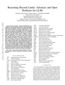 Reasoning Beyond Limits: Advances and Open Problems for LLMs