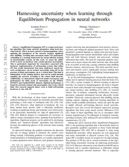 Harnessing uncertainty when learning through Equilibrium Propagation in neural networks