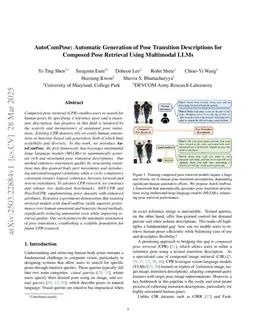 AutoComPose: Automatic Generation of Pose Transition Descriptions for Composed Pose Retrieval Using Multimodal LLMs