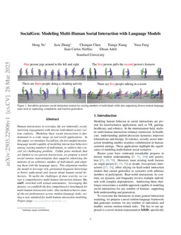 SocialGen: Modeling Multi-Human Social Interaction with Language Models