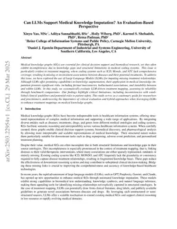 Can LLMs Support Medical Knowledge Imputation? An Evaluation-Based Perspective