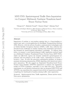 MNT-TNN: Spatiotemporal Traffic Data Imputation via Compact Multimode Nonlinear Transform-based Tensor Nuclear Norm