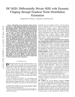 DC-SGD: Differentially Private SGD with Dynamic Clipping through Gradient Norm Distribution Estimation
