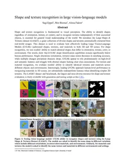 Shape and Texture Recognition in Large Vision-Language Models