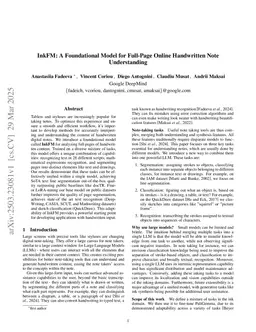 InkFM: A Foundational Model for Full-Page Online Handwritten Note Understanding