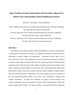 Open-Vocabulary Semantic Segmentation with Uncertainty Alignment for Robotic Scene Understanding in Indoor Building Environments