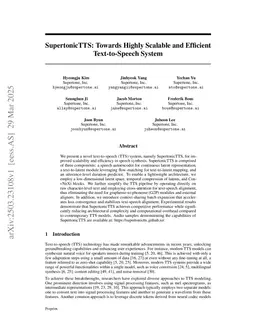 SupertonicTTS: Towards Highly Efficient and Streamlined Text-to-Speech System