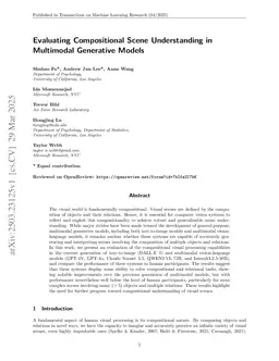 Evaluating Compositional Scene Understanding in Multimodal Generative Models