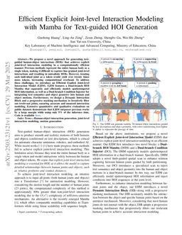 Efficient Explicit Joint-level Interaction Modeling with Mamba for Text-guided HOI Generation