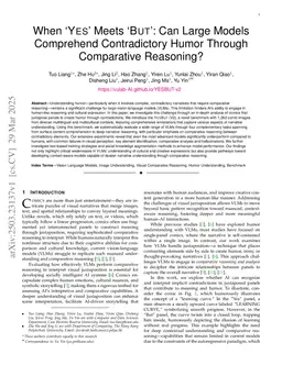 When 'YES' Meets 'BUT': Can Large Models Comprehend Contradictory Humor Through Comparative Reasoning?
