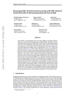 Reasoning-SQL: Reinforcement Learning with SQL Tailored Partial Rewards for Reasoning-Enhanced Text-to-SQL