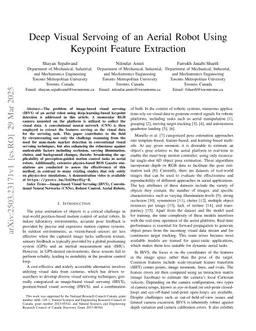Deep Visual Servoing of an Aerial Robot Using Keypoint Feature Extraction