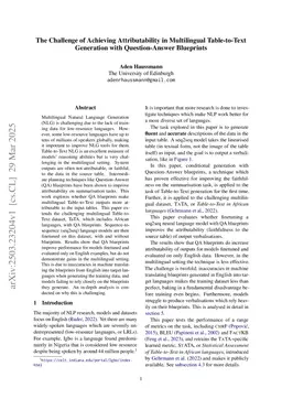 The Challenge of Achieving Attributability in Multilingual Table-to-Text Generation with Question-Answer Blueprints