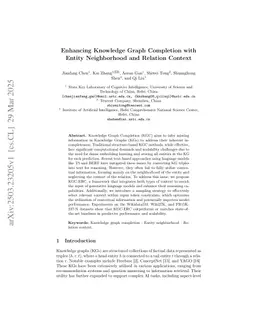 Enhancing Knowledge Graph Completion with Entity Neighborhood and Relation Context