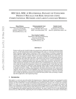 RECALL-MM: A Multimodal Dataset of Consumer Product Recalls for Risk Analysis using Computational Methods and Large Language Models