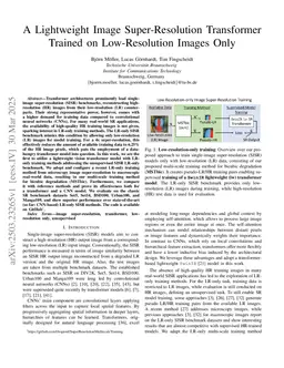 A Lightweight Image Super-Resolution Transformer Trained on Low-Resolution Images Only