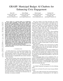 GRASP: Municipal Budget AI Chatbots for Enhancing Civic Engagement