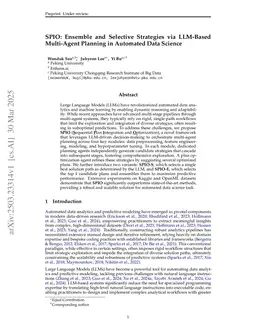SPIO: Ensemble and Selective Strategies via LLM-Based Multi-Agent Planning in Automated Data Science